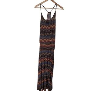 Veronicam Maxi Dress Women Small Multicolor Excellent‎ Boho Chevron Zigzag Print